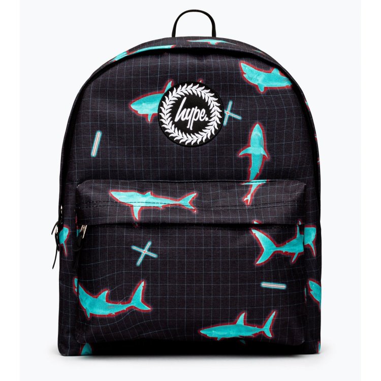Рюкзак Hype NEON SHARK (черный с неоновыми акулами) 80926 Hype ZWF 718 