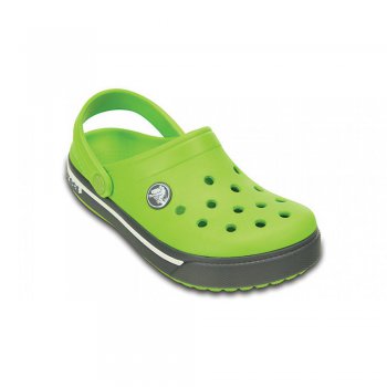 Сабо Crocband II.5 Clog Kids (салатовый с серой полосой) 22913 Crocs 12837-39M 