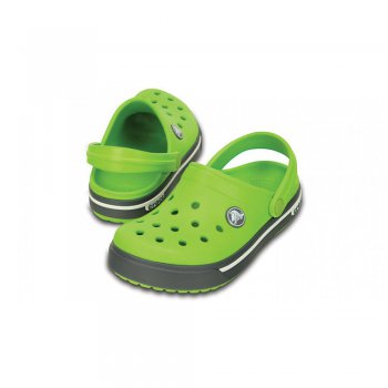 Фото 3 Сабо Crocband II.5 Clog Kids (салатовый с серой полосой) 22913 Crocs 12837-39M