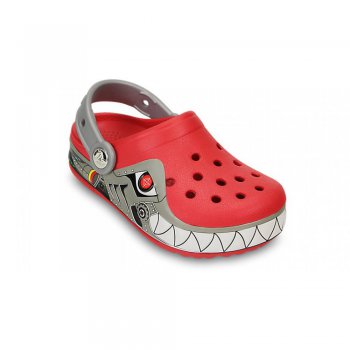 Сабо мигающие CrocsLights Robo Shark Clog PS (красный с акулой) 23063 Crocs 15362-645 