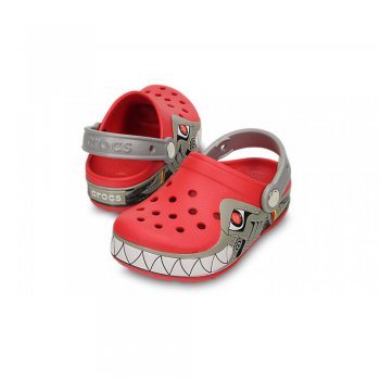 Фото 3 Сабо мигающие CrocsLights Robo Shark Clog PS (красный с акулой) 23063 Crocs 15362-645