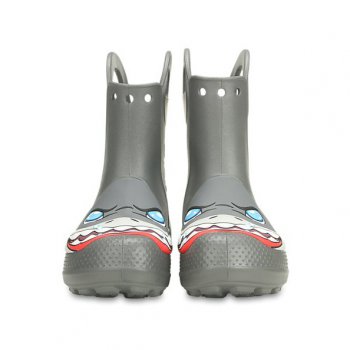Фото 2 Сапоги Crocs FL Creature Rain Boot (серый с акулой) 48151 Crocs 205350-0DA