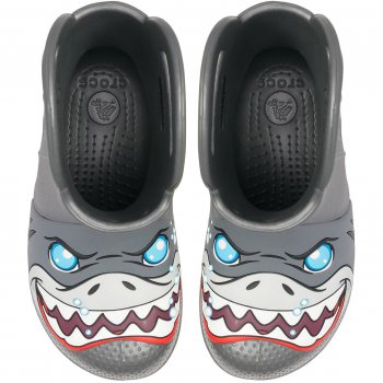 Фото 3 Сапоги Crocs FL Creature Rain Boot (серый с акулой) 48151 Crocs 205350-0DA