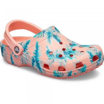 Crocs Сабо Seasonal Graphic Clog (розовый с пальмами)