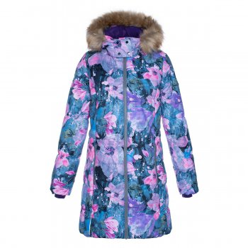 Huppa Пальто 3 в 1 для беременных CARRY (лиловый с цветами)