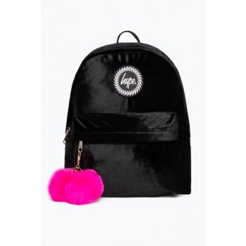 Hype Рюкзак с брелком VELOUR POM (черный бархат)