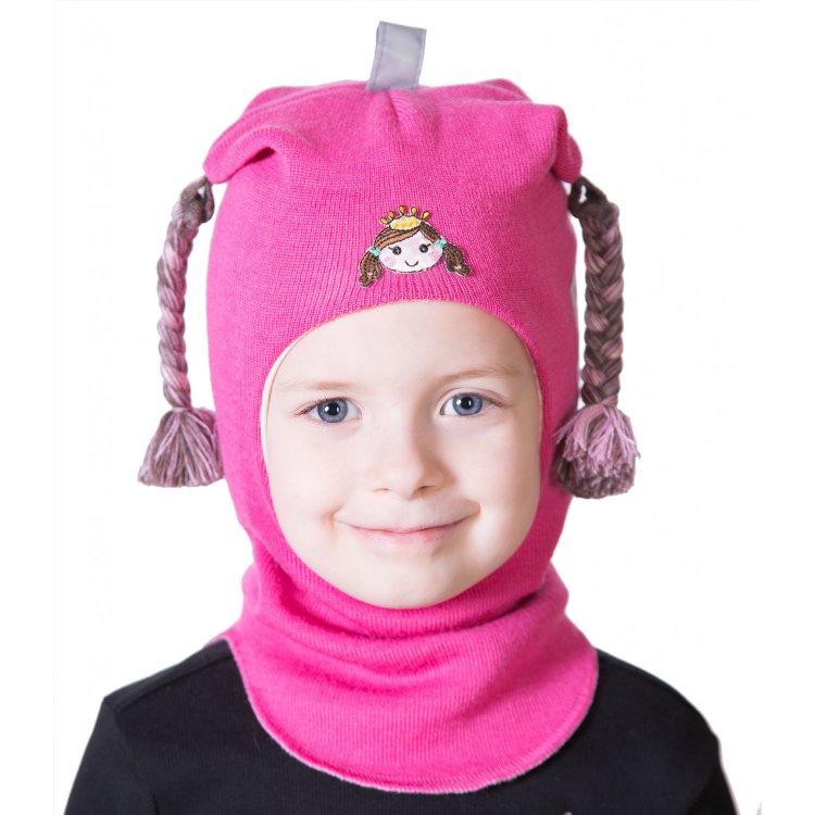 Kivat Шапка-шлем (розовый с косичками)