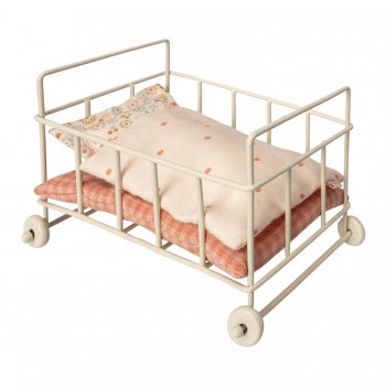 Металлическая детская кроватка размера микро (16 см) 61106 Maileg 11-8112-00 