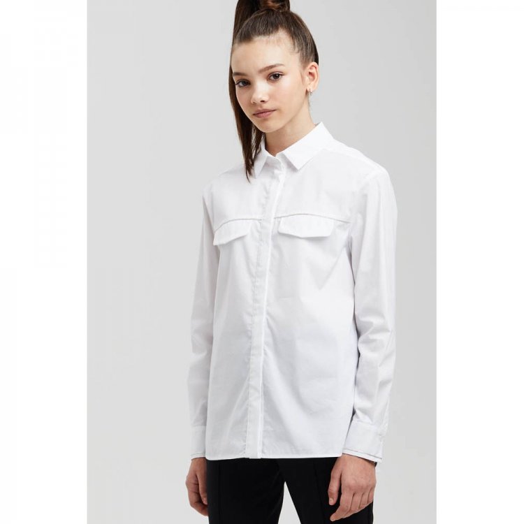 Silver Spoon Блузка-рубашка свободного кроя  (белый)