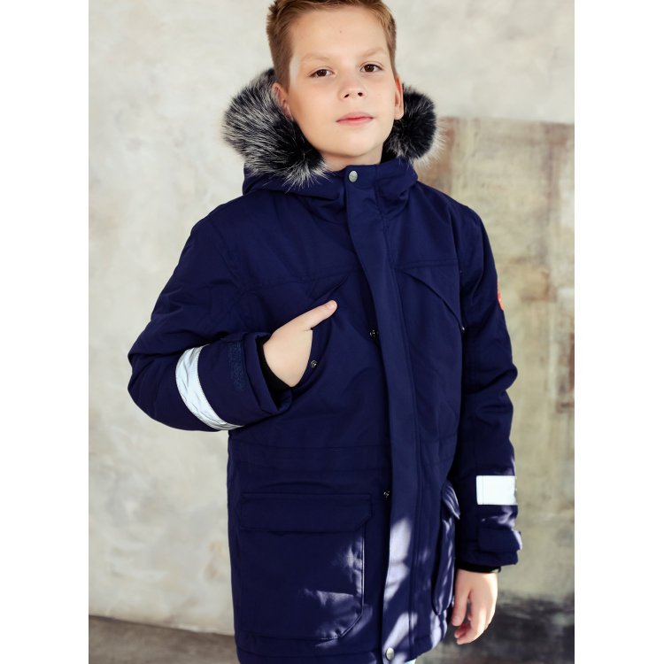 Adastra Детская зимняя куртка-парка (темно-синий)
