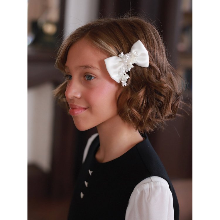 Заколка малая Вокал (белый)