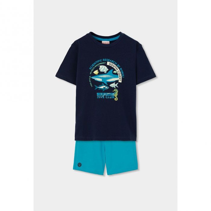 Комплект: футболка+шорты (синий)