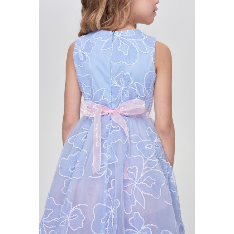 Фото 5 Платье кружевное с пышной юбкой (голубой) 92601 Choupette 1309 43