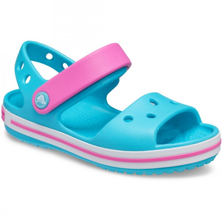 Crocs Сандалии Crocband Sandal Kids (голубой с розовым)