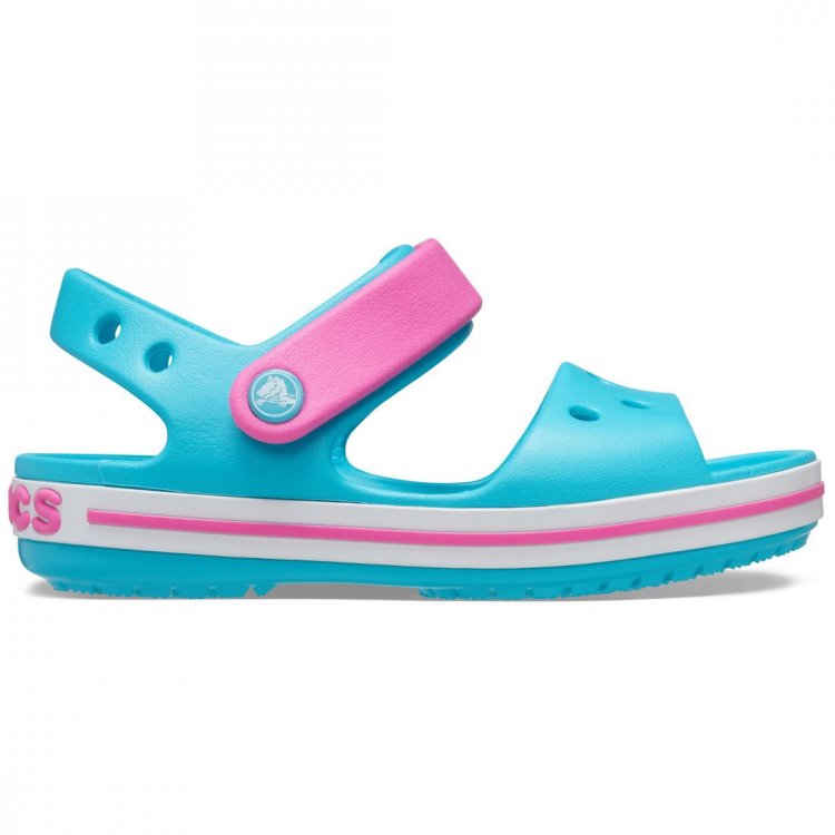 Фото 2 Сандалии Crocs Crocband Sandal Kids (голубой с розовым) 67781 Crocs 12856-4SL