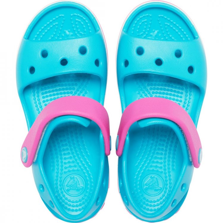 Фото 3 Сандалии Crocs Crocband Sandal Kids (голубой с розовым) 67781 Crocs 12856-4SL