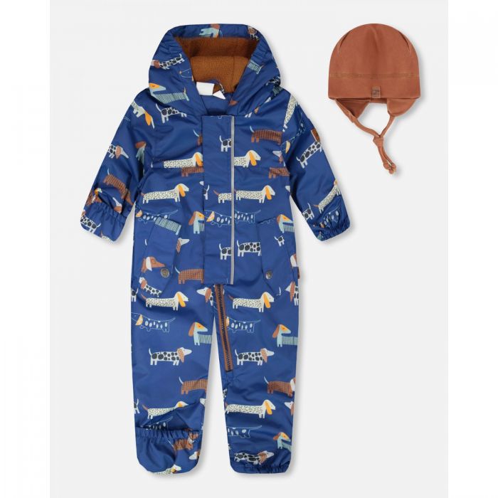 Комбинезон утепленный + шапочка (таксы)