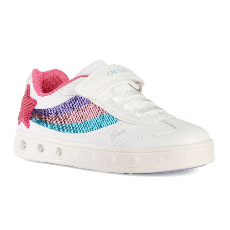 Geox Кеды с огоньками J SKYLIN GIRL (белый)