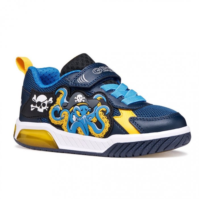 Кроссовки с огоньками INEK (синий с желтым)