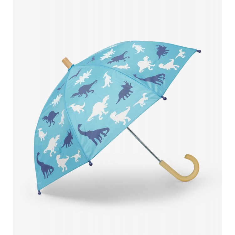 Hatley Зонт, меняющий цвет под дождем (голубой с динозаврами)