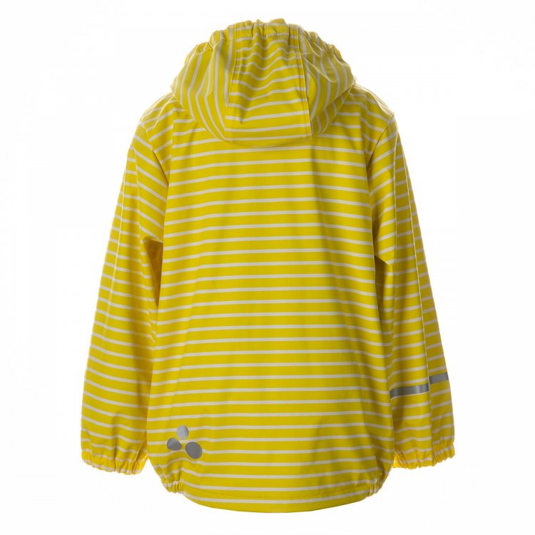 Фото 3 Куртка-дождевик прорезиненная на флисе JACKIE  (желтый в полоску) 81497 Huppa 18130000 00102