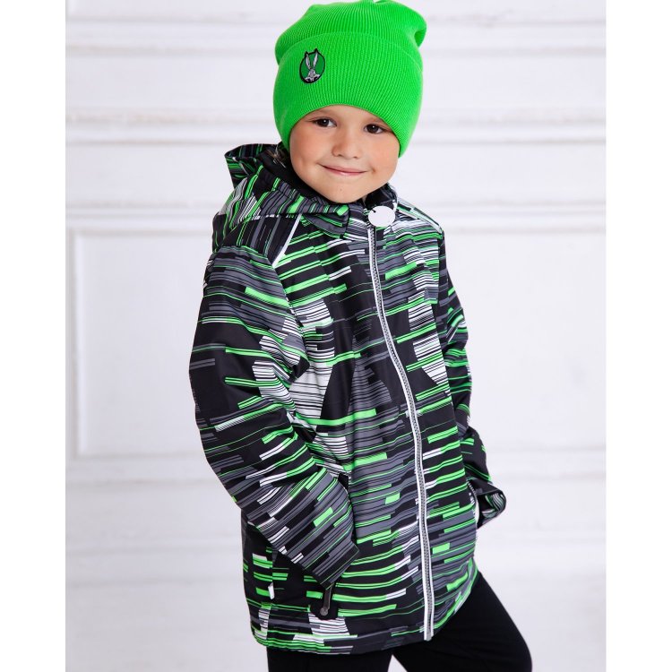 Huppa Куртка TERREL 100 гр (чёрный с зеленым)