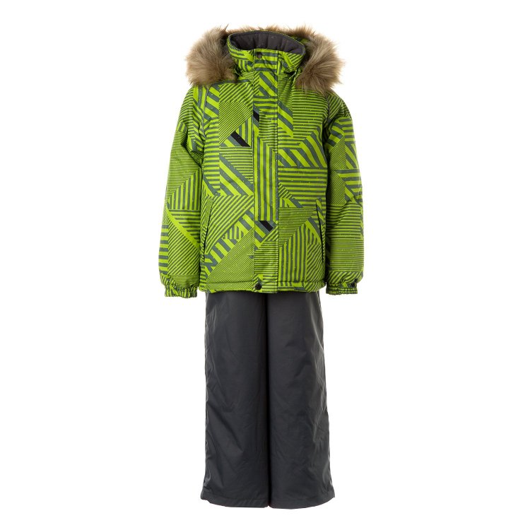 Huppa Детский зимний костюм Winter (серо-зеленый с принтом)