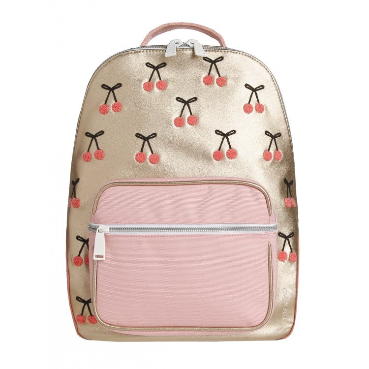 Уценка, затяжка. Рюкзак Backpack Bobbie Cherry Pompon (золотой с вишенками) 111178 Jeune Premier BO023127 U 