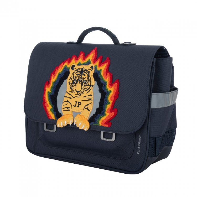 Фото 2 Портфель Jeune Premier It Bag Midi Tiger Flame (огненный тигр на синем) 85434 Jeune Premier ITD22191