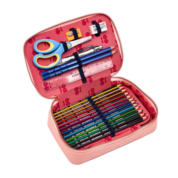 Фото 2 Пенал Jeune Premier Pencil Box Filled Pet-à-Porter (розовый с синим) 131322 Jeune Premier PF025239