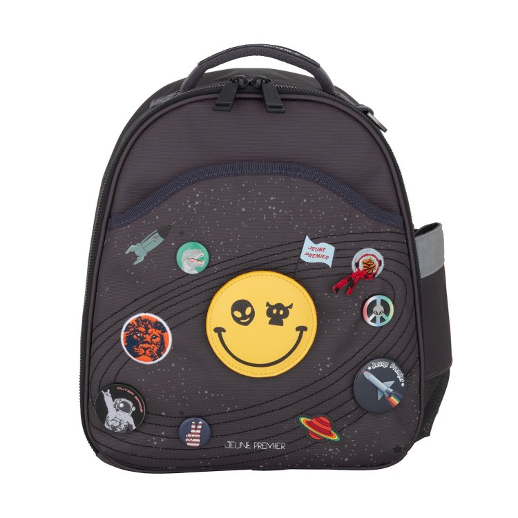 Jeune Premier Рюкзак для дошкольников Backpack Ralphie Space Invaders (серый со смайлом)