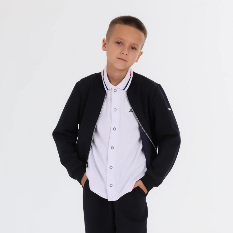 Junior Republic Бомбер трикотажный (черно-синий)