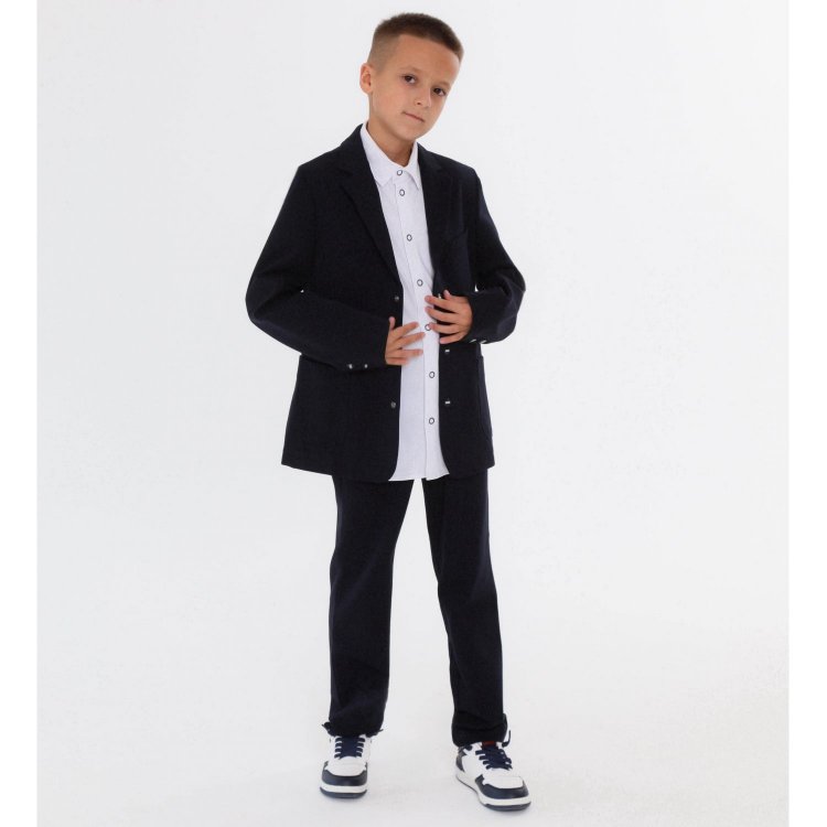 Фото 2 Брюки трикотажные slim (черно-синий) 124745 Junior Republic JRBSPA160-69