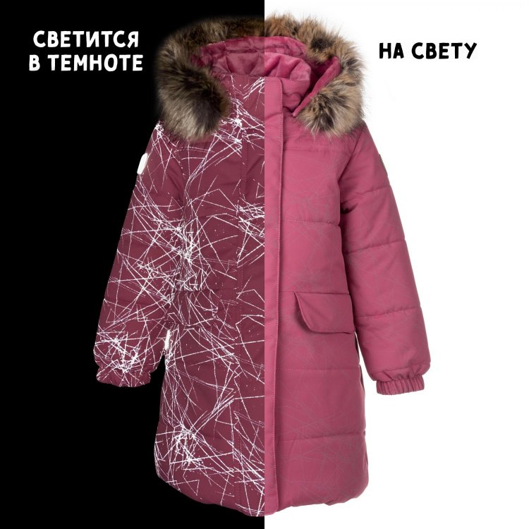 Фото 4 Пальто Kerry LENNA (темно-розовый со светоотражающим принтом) 93559 Kerry K22433 6010
