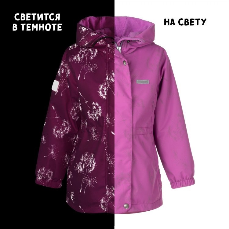Фото 4 Куртка-парка демисезонная MARITA (темно-розовый со светоотражающим принтом) 94482 Kerry K23026 3614