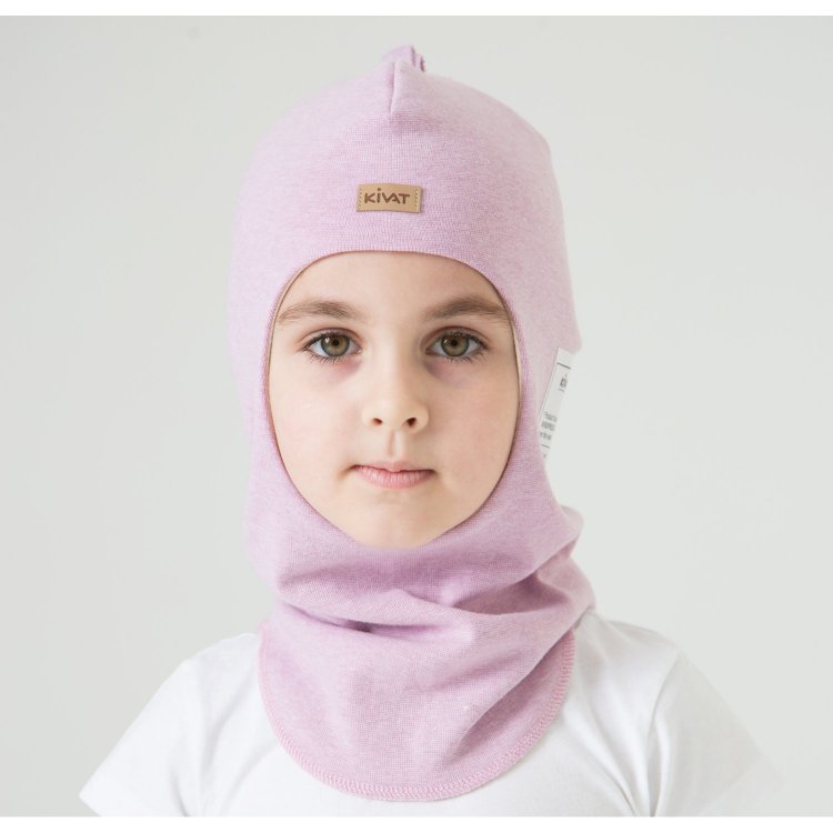 Kivat Шапка-шлем хлопковый со вставками (розовый меланж)