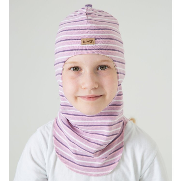 Kivat Шлем хлопковый (розовый в фиолетовую полоску)