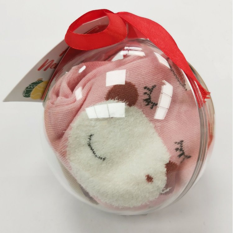 Фото 2 Подарочный шар с носками (розовый, бежевый) 112172 LB LB 402