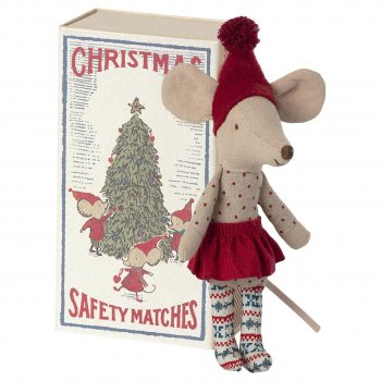 Фото 2 Рождественская мышка в коробке, старшая сестра, 16 см (красный) 79098 Maileg 14-1700-01