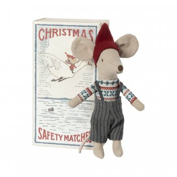 Maileg, Рождественский мышонок в коробке, старший брат (13 см), арт. 14-1701-01