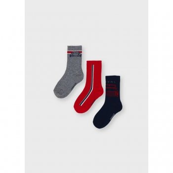 Mayoral Набор из 3 пар носков (серый, красный)
