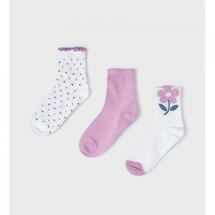 Mayoral Комплект: носки 3 пары (белый с розовым)