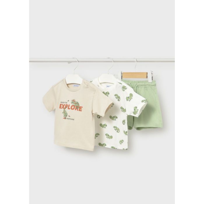 Комплект: 2 футболки и шорты (ярко-зеленый)