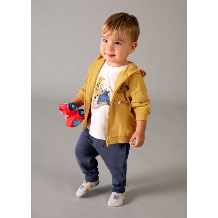 Комплект: толстовка+футболка+спортивные брюки (желтый/синий/белый)