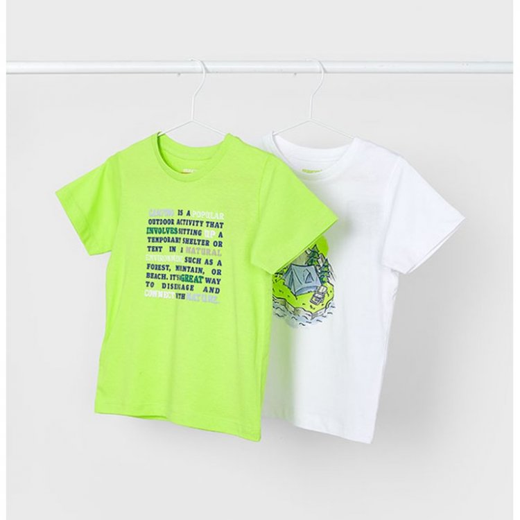 Mayoral Комплект из 2 футболок (зеленый с белым)