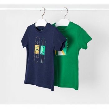 Mayoral Комплект из 2 футболок (синий, зеленый)