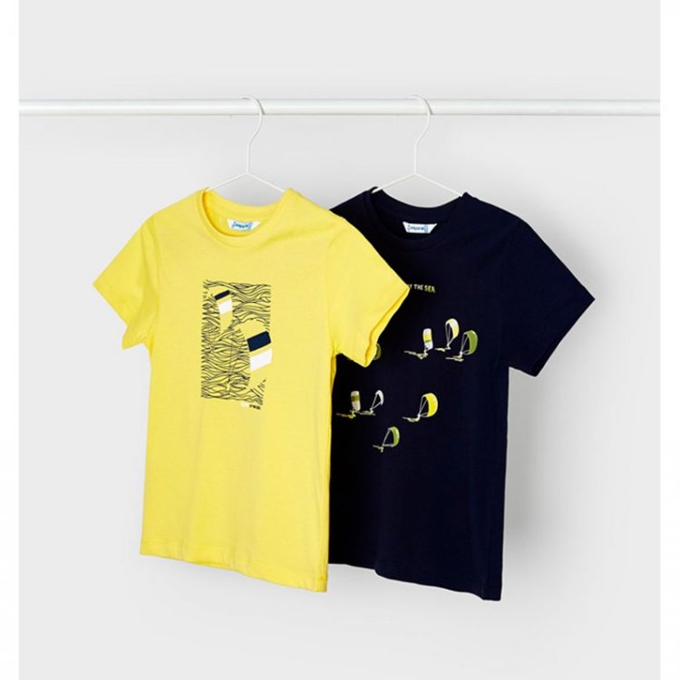 Mayoral Комплект: 2 футболки (темно-синий/желтый)