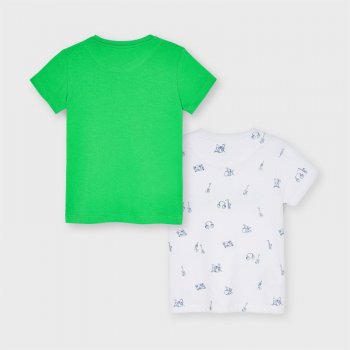 Фото 2 Комплект из 2 футболок (белый, зеленый) 63435 Mayoral 3050 73