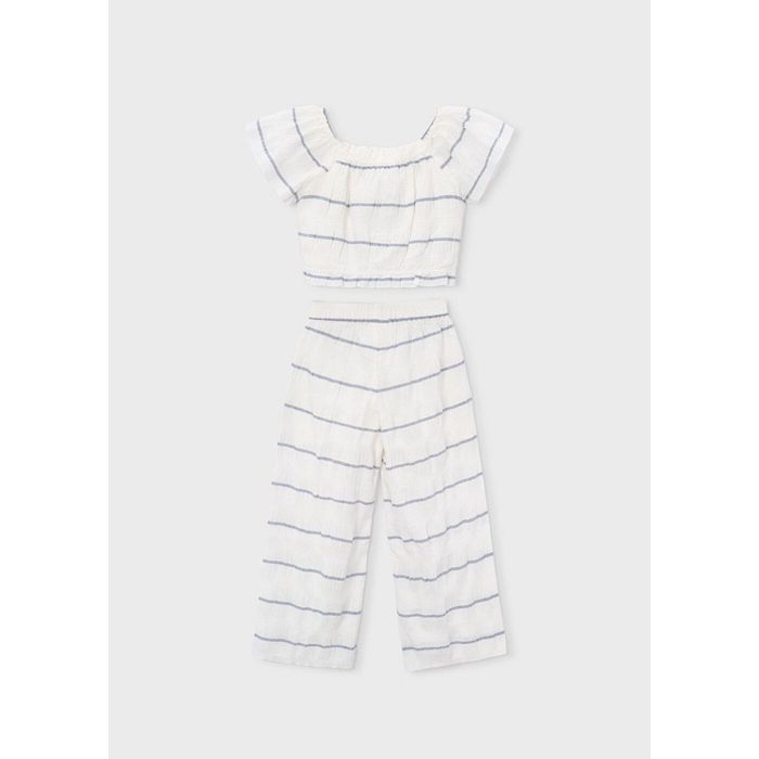 Комплект: блузка+брюки (бежевый фарфор)