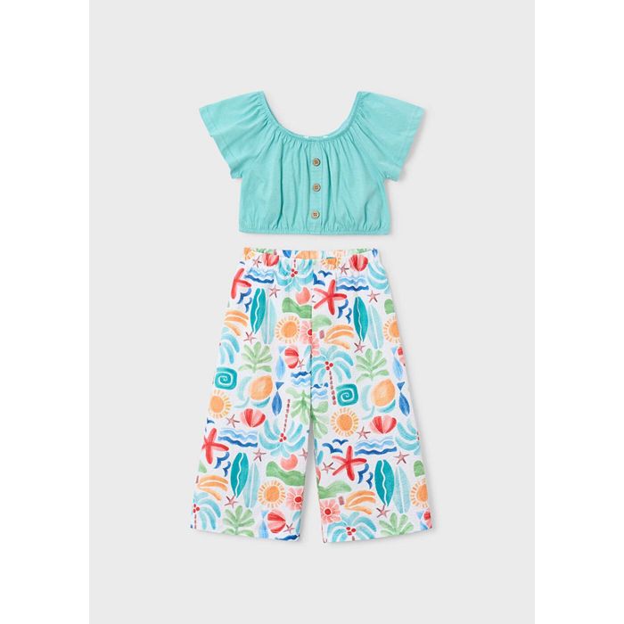 Комплект: топ+брюки (аквамарин)